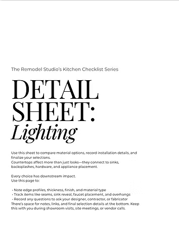 Detail Sheet | Lighting