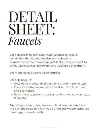 Detail Sheet | Faucet