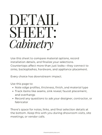 Detail Sheet | Cabinets